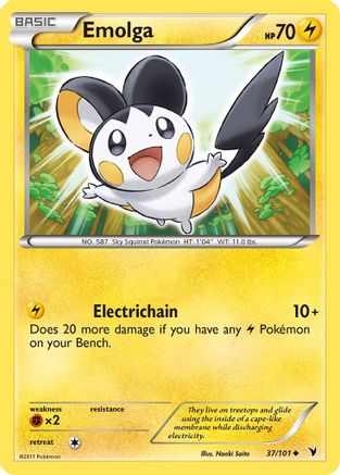 Emolga (037) - NV  - Uncommon - Reverse Holofoil