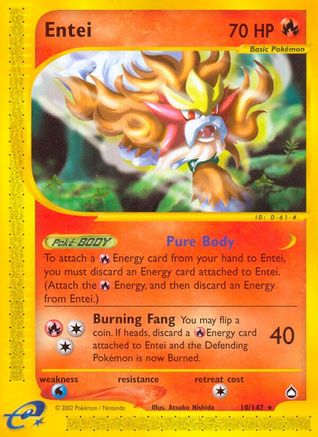 Entei (010) - A  - Rare - Reverse Holofoil