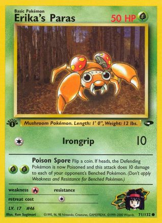 Erika's Paras (071/132) - GC  - Common - 1st Edition