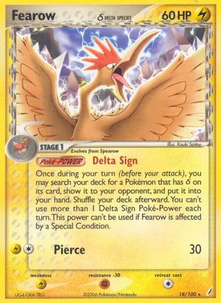 Fearow (Delta Species) (018/100) - CG  - Rare - Reverse Holofoil