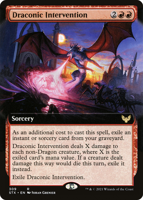 Draconic Intervention (STX-309) - rare: (Extended Art) - Foil