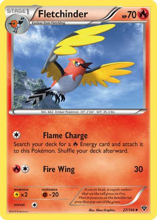 Fletchinder (027) - XBS  - Uncommon - Reverse Holofoil