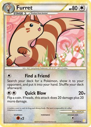 Furret (021) - HS  - Rare - Reverse Holofoil