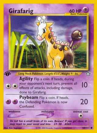 Girafarig (058/111) - NG  - Common - 1st Edition