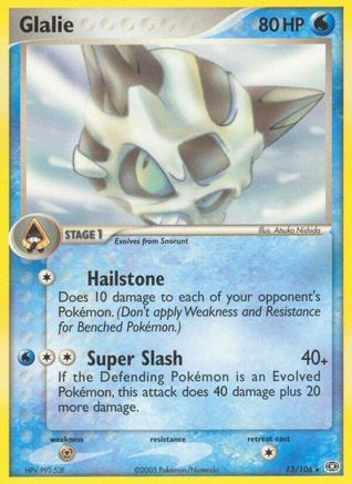 Glalie (013) - E  - Rare - Reverse Holofoil