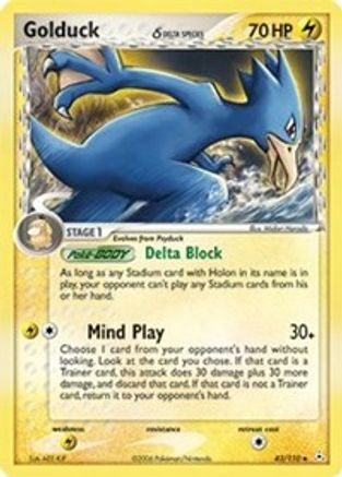 Golduck (Delta Species) (043) - HP  - Uncommon - Reverse Holofoil