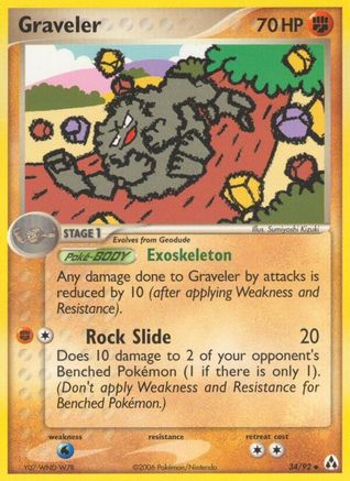 Graveler (034/92) - LM  - Uncommon - Reverse Holofoil