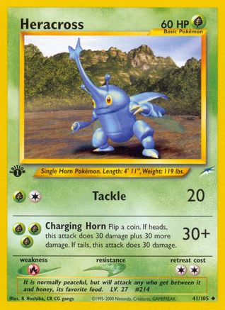 Heracross (041/105) - ND  - Uncommon - 1st Edition