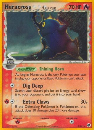 Heracross (Delta Species) (003/101) - DF  - Holo Rare - Reverse Holofoil