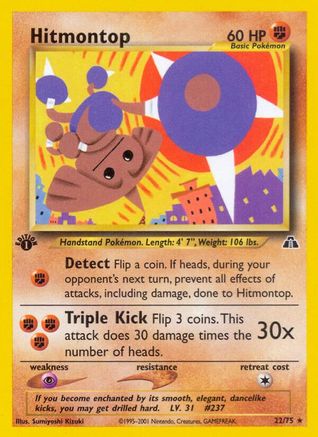 Hitmontop (22) (022) - ND  - Rare - 1st Edition