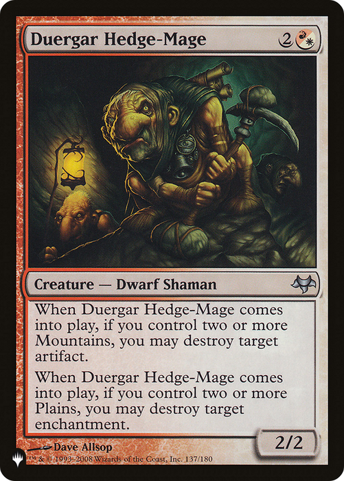Duergar Hedge-Mage (LIST-EVE-137) - uncommon
