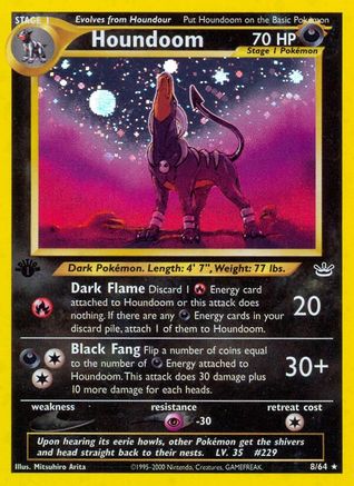 Houndoom (008/64) - NR  - Holo Rare - 1st Edition Holofoil