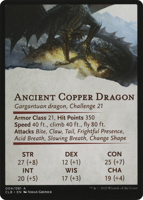 Ancient Copper Dragon // Ancient Copper Dragon (ACLB-004) - common (Borderless) - Foil