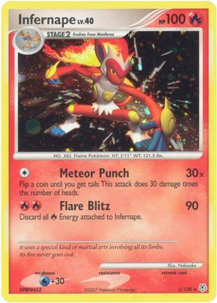 Infernape (005/130) - DAP  - Holo Rare - Reverse Holofoil
