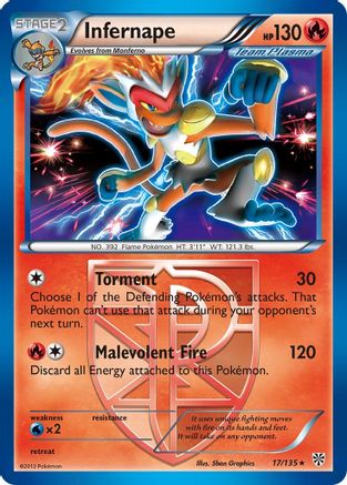Infernape (Team Plasma) (017/135) - PS  - Holo Rare - Reverse Holofoil