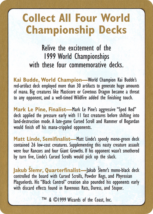 1999 World Championships Ad (WCD-000) - common