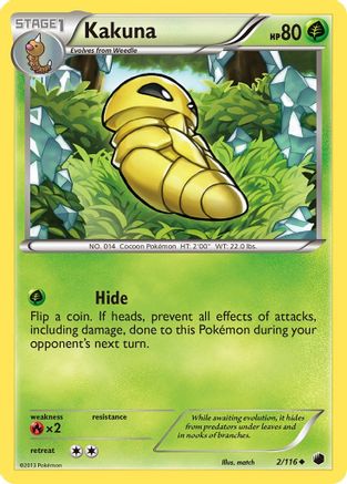 Kakuna (002/116) - PF  - Uncommon - Reverse Holofoil