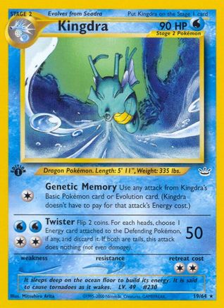 Kingdra (019/64) - NR  - Rare - 1st Edition