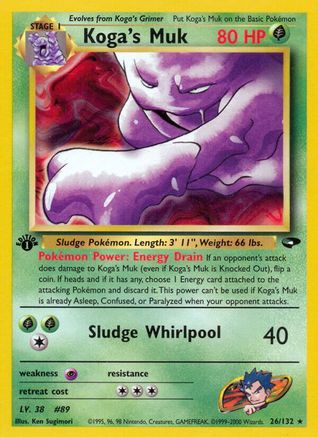 Koga's Muk (026/132) - GC  - Rare - 1st Edition