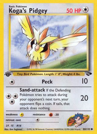 Koga's Pidgey (80) (080/132) - GC  - Common - 1st Edition
