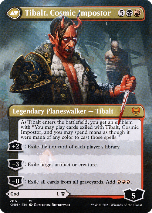 Valki, God of Lies // Tibalt, Cosmic Impostor (KHM-286) - mythic (Borderless)