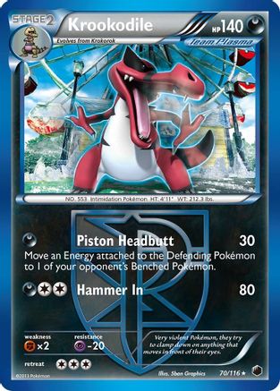 Krookodile (Team Plasma) (070) - PF  - Rare - Reverse Holofoil