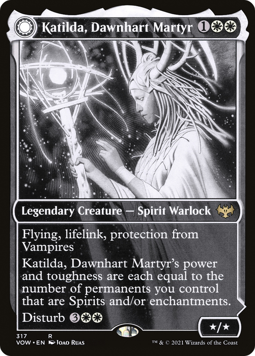Katilda, Dawnhart Martyr // Katilda's Rising Dawn (VOW-317) - rare: (Showcase, Double Faced Transform)