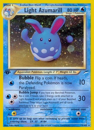 Light Azumarill (013/105) - ND  - Holo Rare - 1st Edition Holofoil