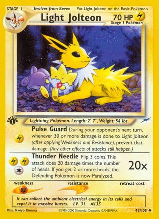 Light Jolteon (048/105) - ND  - Uncommon - 1st Edition