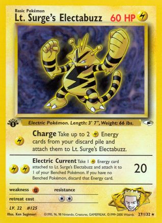 Lt. Surge's Electabuzz (27) (027/132) - GH  - Rare - 1st Edition