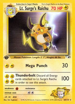 Lt. Surge's Raichu (028/132) - GH  - Rare - Unlimited