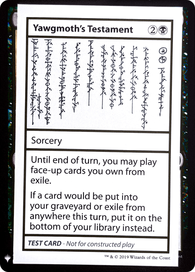 Yawgmoth's Testament (CMB1-052) - rare
