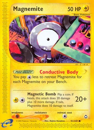 Magnemite (91) (091/147) - A  - Common - Reverse Holofoil