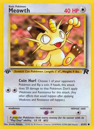 Meowth (062/82) - TR  - Common - 1st Edition