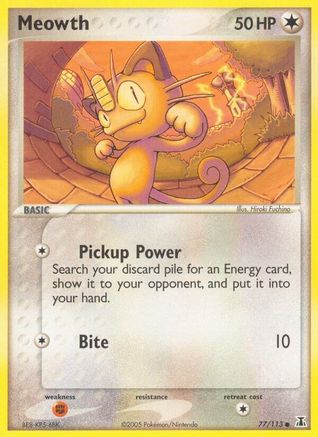 Meowth (077/113) - DS  - Common - Reverse Holofoil
