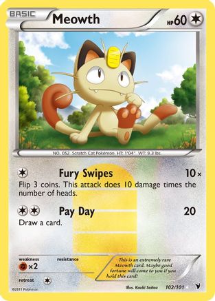 Meowth (102) - NV  - Secret Rare - Holofoil
