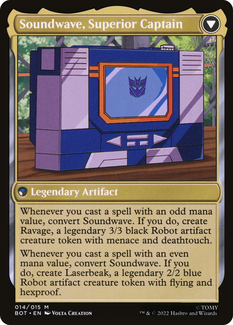 Soundwave, Sonic Spy // Soundwave, Superior Captain (BOT-014) - mythic: (convertdfc)