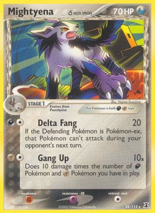 Mightyena (Delta Species) (024) - DS  - Rare - Reverse Holofoil