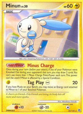 Minun (032/132) - SW  - Rare - Reverse Holofoil