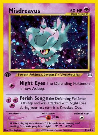 Misdreavus (011/64) - NR  - Holo Rare - 1st Edition Holofoil