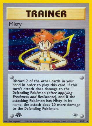 Misty (18) (018/132) - GH  - Holo Rare - 1st Edition Holofoil