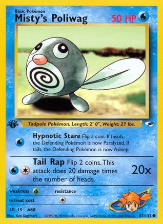 Misty's Poliwag (087/132) - GH  - Common - 1st Edition