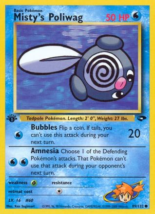 Misty's Poliwag (089/132) - GC  - Common - 1st Edition
