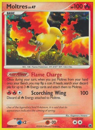 Moltres (010) - MD  - Holo Rare - Reverse Holofoil