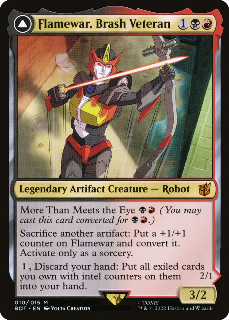 Flamewar, Brash Veteran // Flamewar, Streetwise Operative (BOT-010) - mythic: (convertdfc)