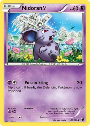 Nidoran F (040/116) - PF  - Common - Reverse Holofoil