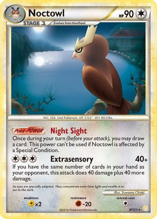 Noctowl (008/123) - HS  - Holo Rare - Reverse Holofoil