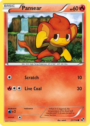 Pansear (021) - BAW  - Common - Reverse Holofoil