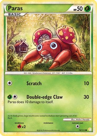 Paras (076) - HS  - Common - Reverse Holofoil