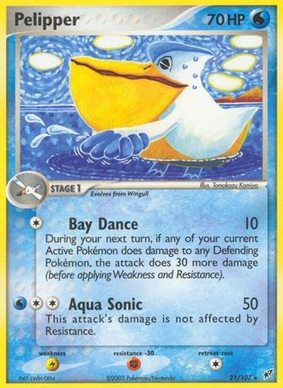 Pelipper (021) - D  - Rare - Reverse Holofoil